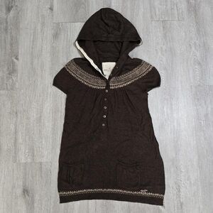 Vintage Y2K Hollister Bella Swan Short Sleeve Top Hooded Brown Twilight